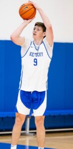Trent Noah, Kentucky basketball forward, in game action wearing number 9 jersey