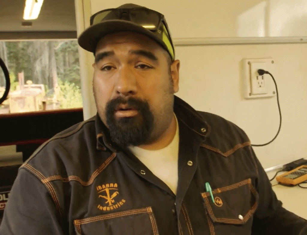 Juan Ibarra from Gold Rush in his workshop wearing an Ibarra Industries jacket, 2025 – mechanic, miner, and TV personality